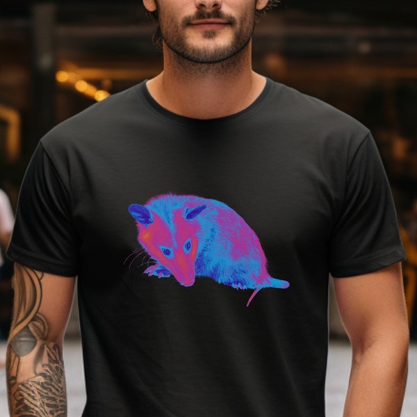 Psychedelic Possum Trippy Weirdcore Opossum Tee Dark Aesthetic Goth Alternative Clothing Punk Grunge T-Shirt Unisex Jersey Short Sleeve