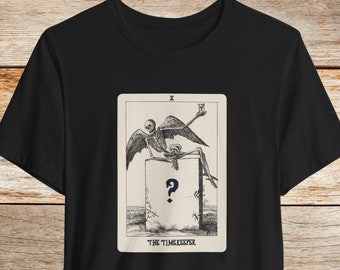 The Timekeeper Tarot Card Grim Reaper T-shirt, uniseks jersey met korte mouw