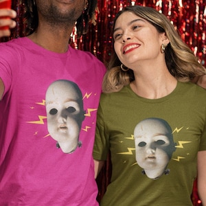 Frankenstein Baby Doll Head Creepy Goth Whimsigoth Horror Frankenbaby Unisex Jersey Short Sleeve Tee
