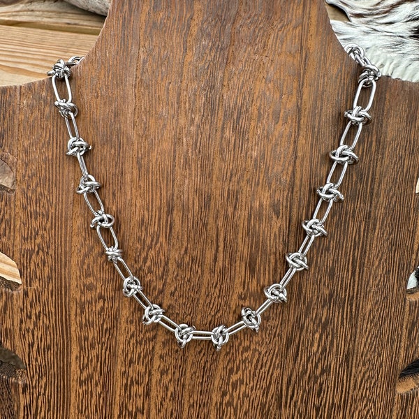 The Ranch Hand Necklace- Barbed Wire Chain