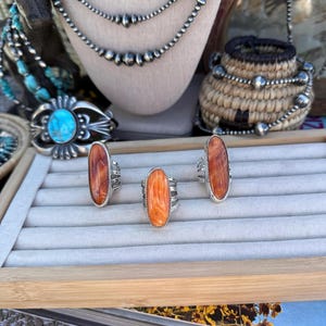 The Cristco Ring- Native Made Orange Spiny Oyster Statement Ring