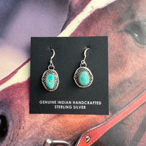 Boucles d'oreilles pendantes turquoises Kingman Native Made