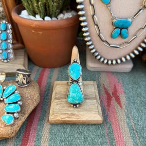 The High Plains Ring- Native Made Fox Turquoise Statement Ring