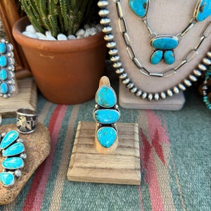 The Stepping Stone Ring- Native Made Fox Turquoise Statement Ring