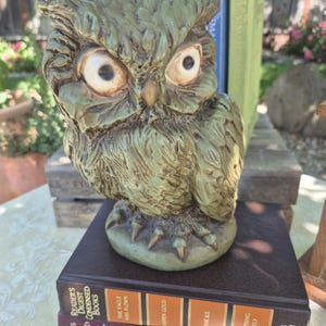 Piggy Bank, Owl Figurines, Owl Decorations, Green Owl, Vintage kids toy