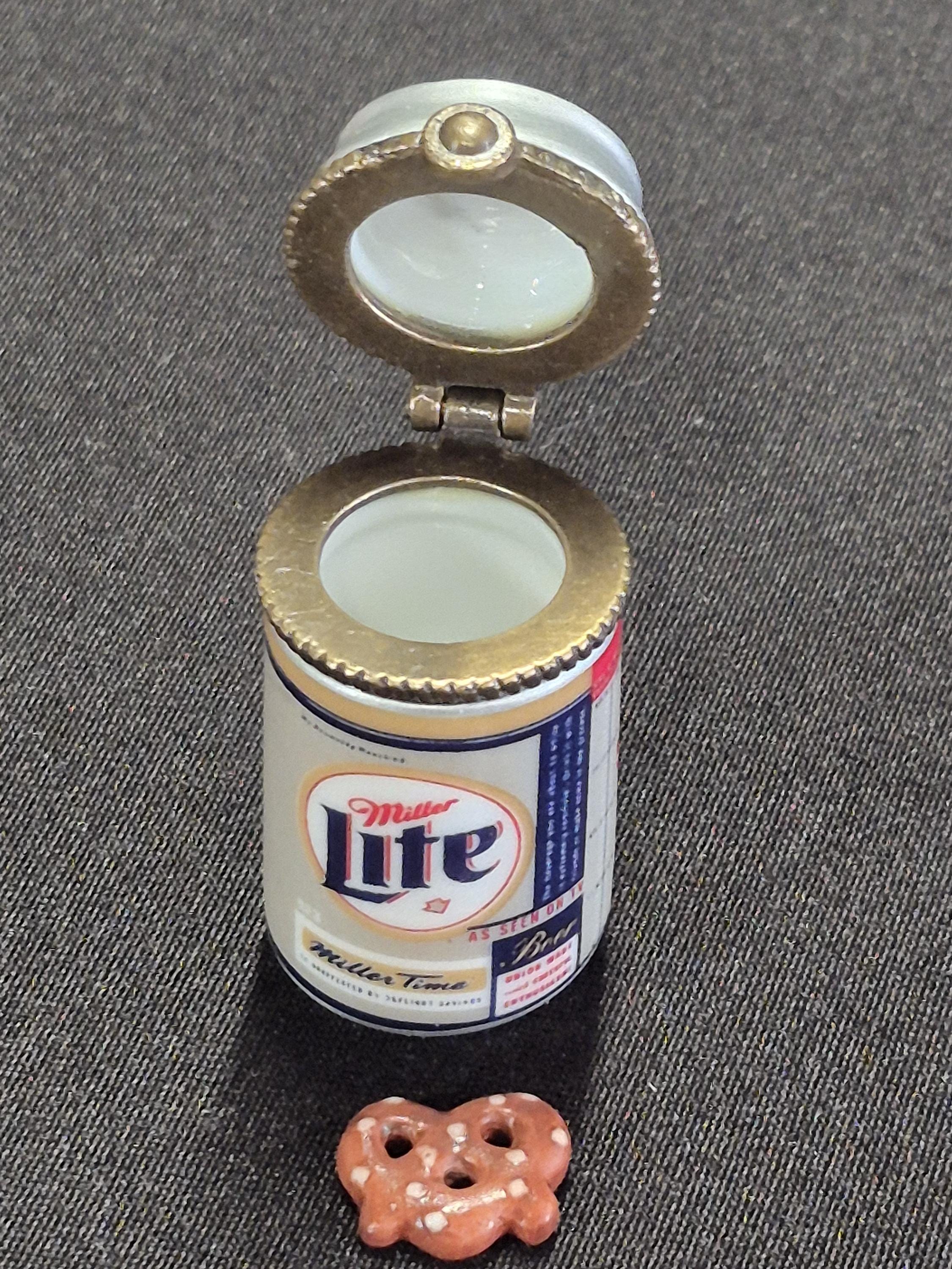 Miller Lite ミニチュア缶 ビンテージスタイル ヒンジボックス Amazon
