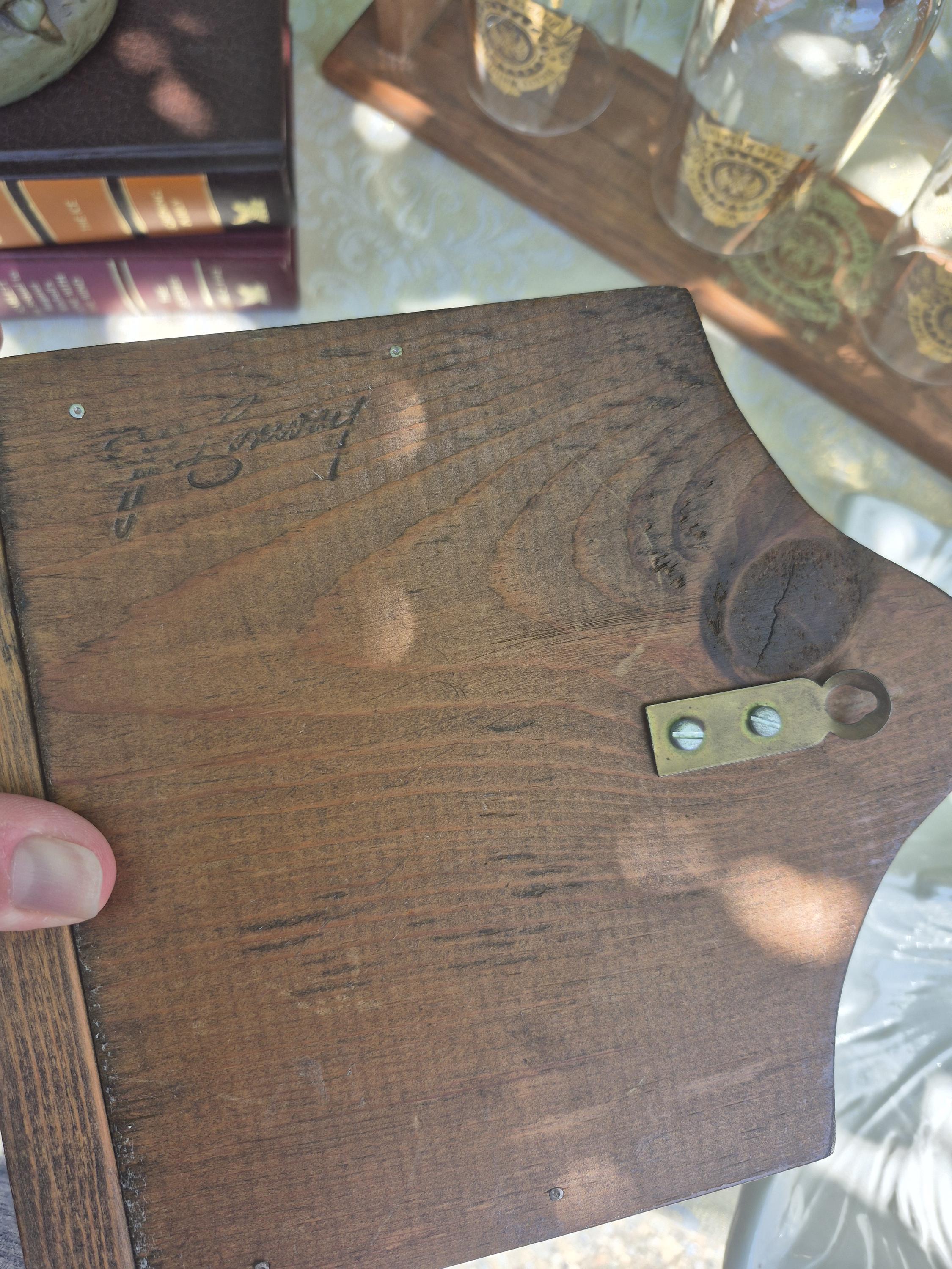 Vintage Federal Carved Wooden Catch All Box Mailbox Brass Eagle Hanger ...