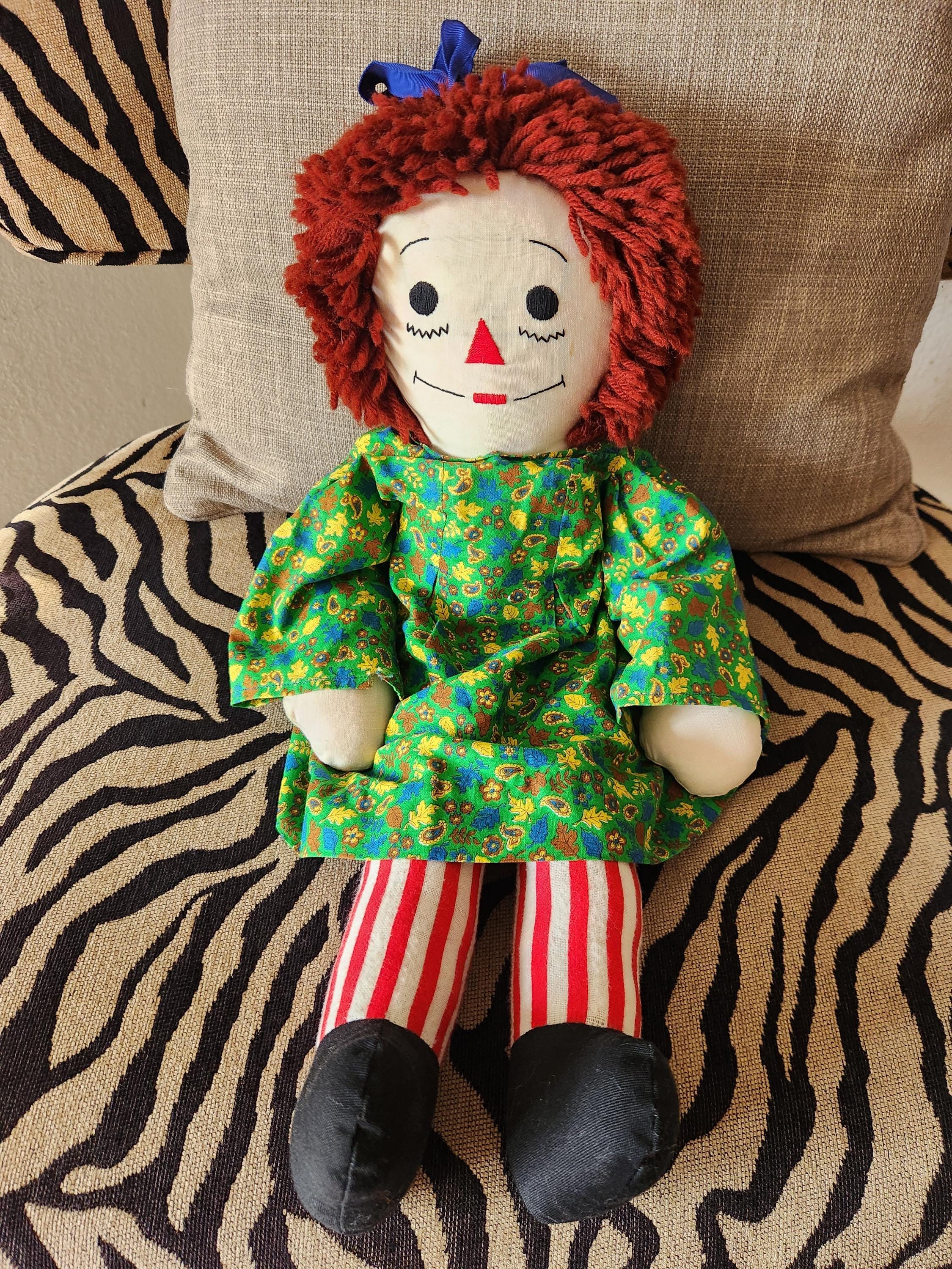 20 Raggedy Ann Doll Green Dress "i Love You" Heart Embroidered Chest Vtg -  Etsy