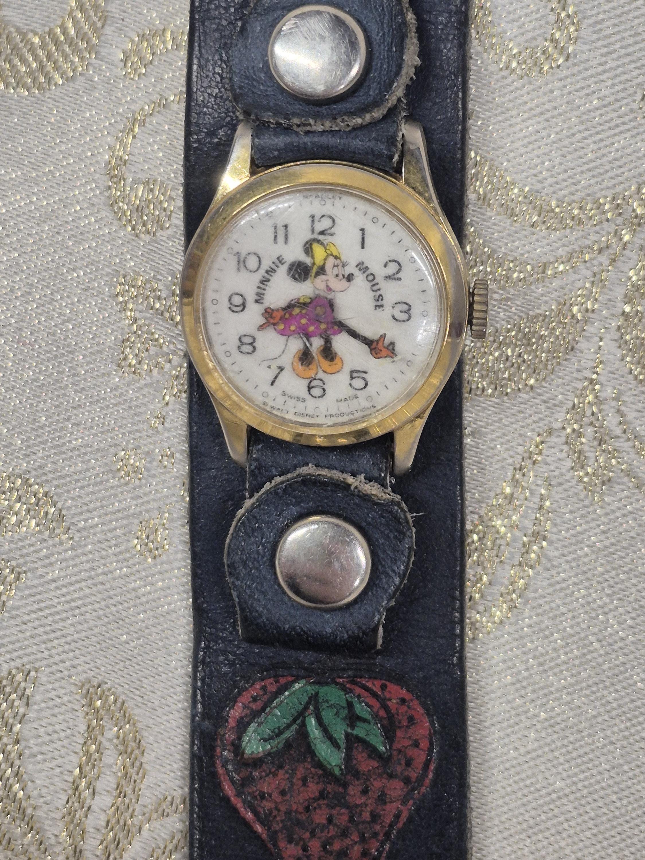 Vintage Disney Swiss made ladies cuff bracelet watch NEW BATTERY Vintage Mickey Mouse Watches • 1. Disney Mickey Open Heart  main image 3