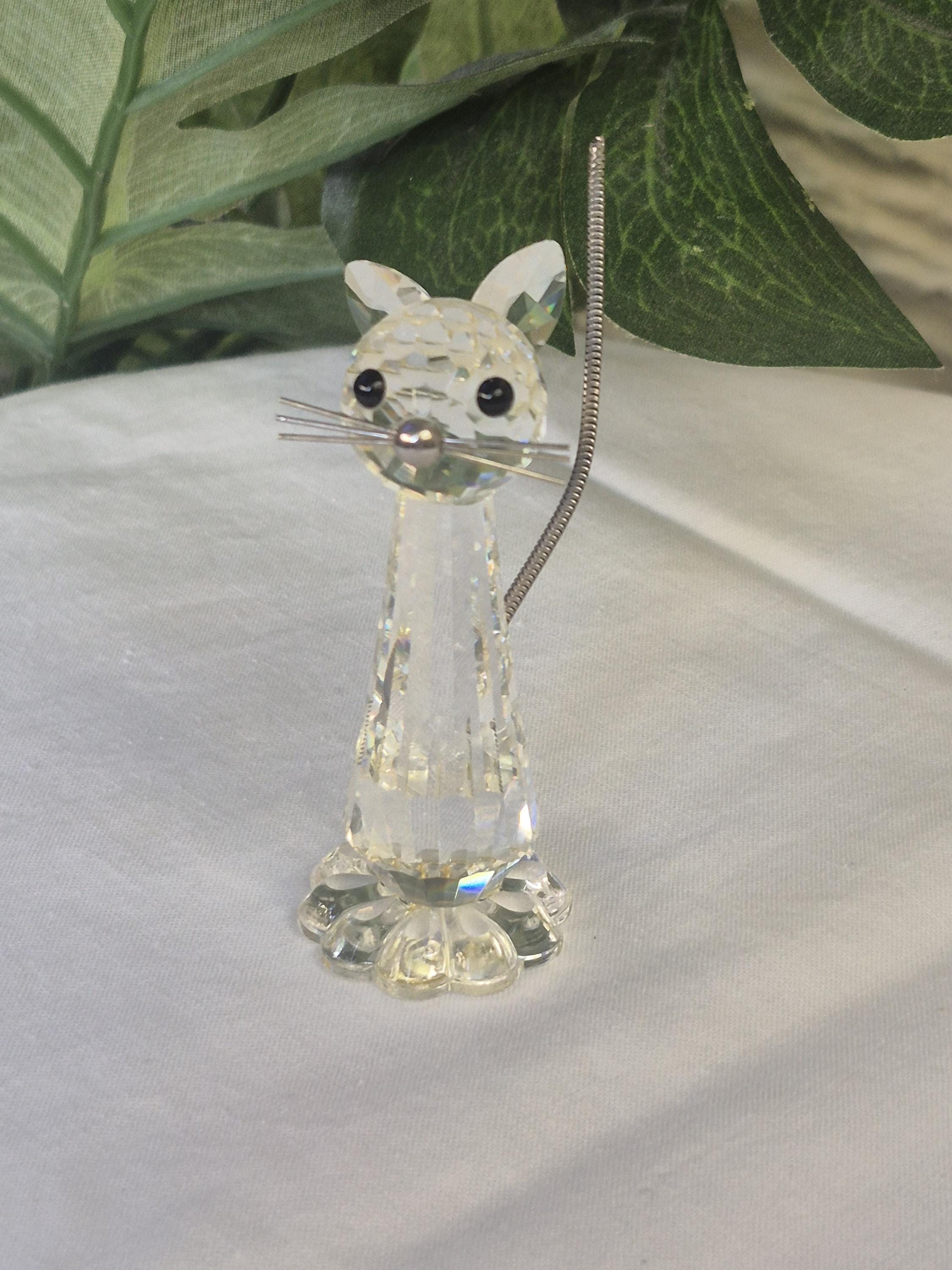 Swarovski Crystal Figurines Cat - Etsy