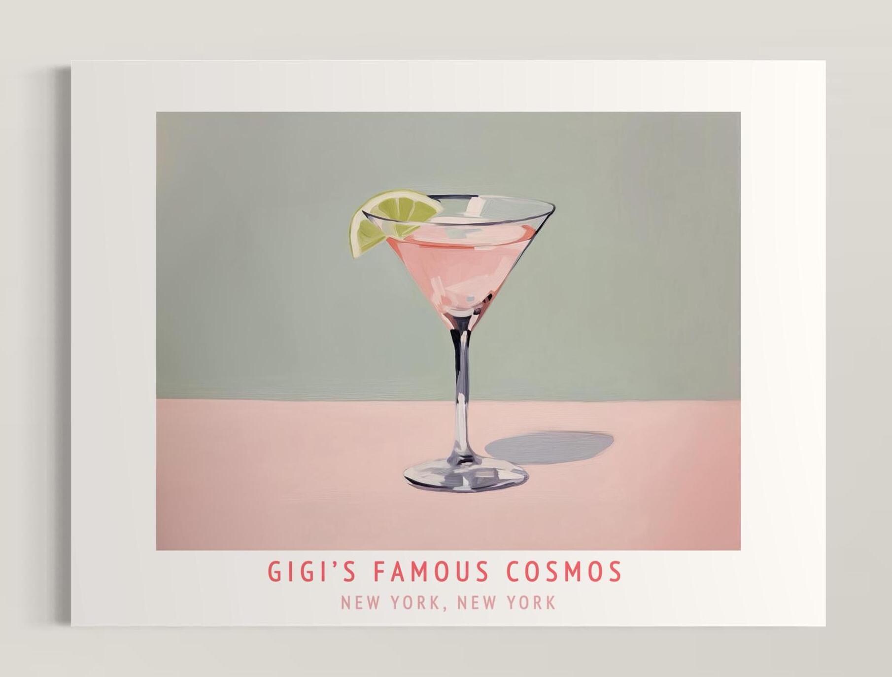 Personalized Cosmo Art Print | Mid-century Modern Bar Poster - Etsy