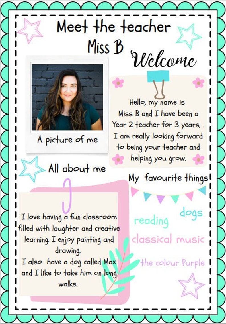 Meet the Teacher Template Get to Know Your Teacher All About Etsy UK Meet the Teacher Template Get to Know Your Teacher All About Etsy UK