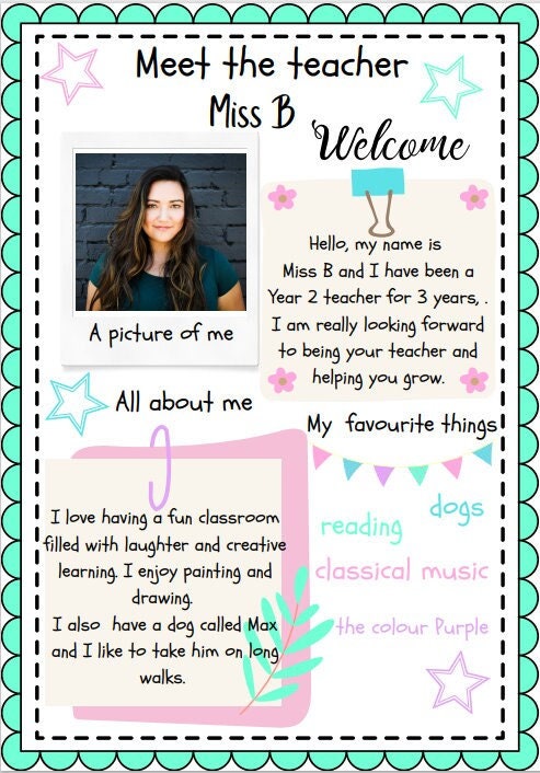 Meet the Teacher Template Get to Know Your Teacher All About - Etsy UK