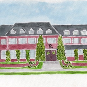 8x10 Custom Watercolor House Portrait | Watercolor House Painting | Watercolor Sorority House Portrait | Sorority Gift | First Home Gift |