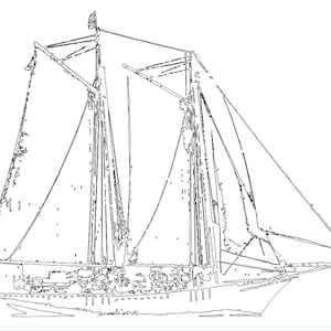 Sailboat CNC Engrave / Cut Design File (AI & Lightburn LBRN2 files)
