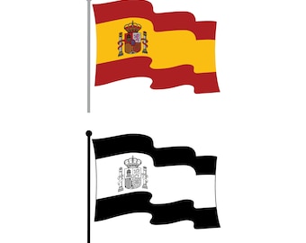 Spain flag Transparent. Spain flag wavy vector. Spain flag cut file. Spain national flag. Spain country flag. Spain flag pole vector