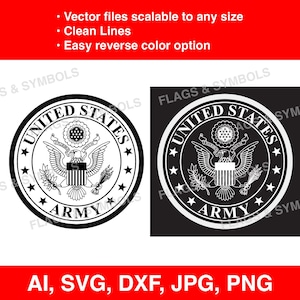 United States Army logo. US Army logo. US Army logo vector. US Army logo cut file. United States Army seal. Army logo laser cut