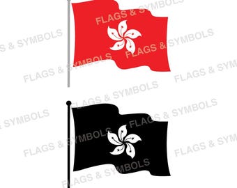 Vlag van Hongkong Transparant. Hong Kong vlag golvende vector. Hong Kong-vlag gesneden bestand. Nationale vlag van Hongkong. Vlag van Hongkong