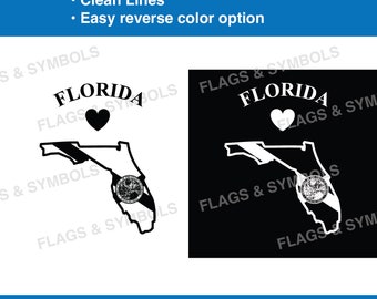 Florida state flag vector. Florida state cut file. Florida state laser cut file. Florida outline svg file. Florida flag cricut file