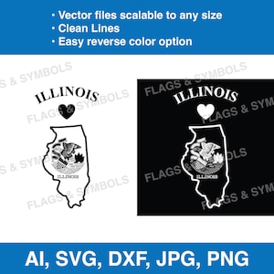 De vlagvector van de staat Illinois. Knipbestand staat Illinois. Lasergesneden staat Illinois. Illinois svg-bestand. cricutbestand met vlag van Illinois