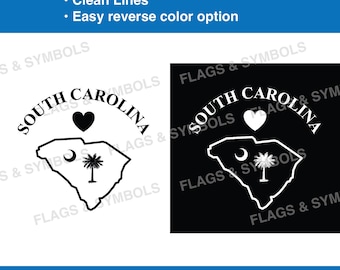 South Carolina state flag vector. South Carolina state cut file. South Carolina state laser cut file. South Carolina flag cricut file