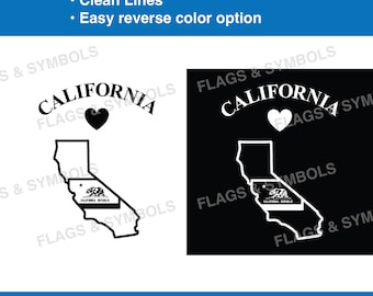 California state flag vector. California state cut file. California state laser cut. California state svg file. California flag cricut file