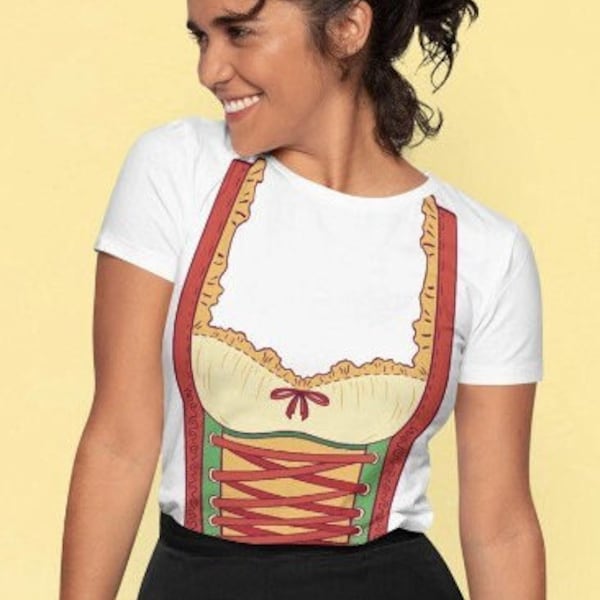 Octoberfest women's Halloween Costume t-shirt design | Easy costume girls oktoberfest outfit