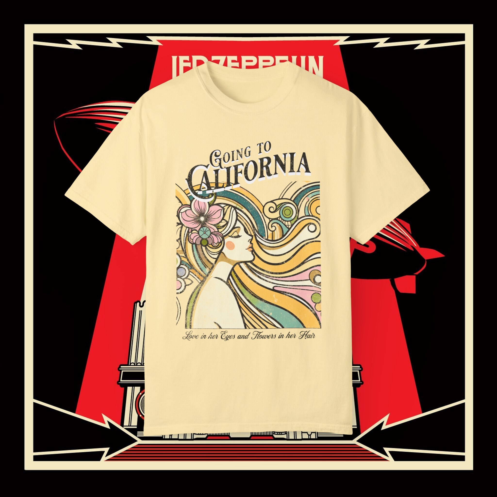 Vintage Led Zeppelin Vintage Going to California Unisex Comfort Colors Tshirt, Zeppelin Shirt