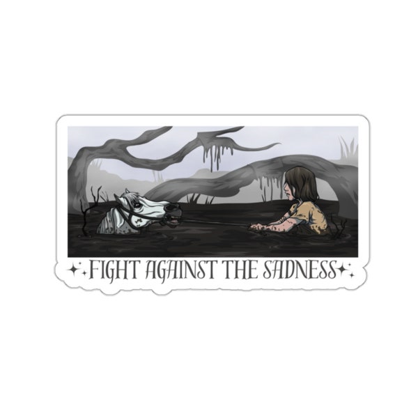 Fight Against the Sadness Sticker - The NeverEnding Story Artex stickers, 80's sci-fi/fantasy movie fan gift