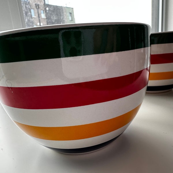 HBC Hudson's Bay Company Mug Iconic Multi Colour Stripes Breakfast Cup