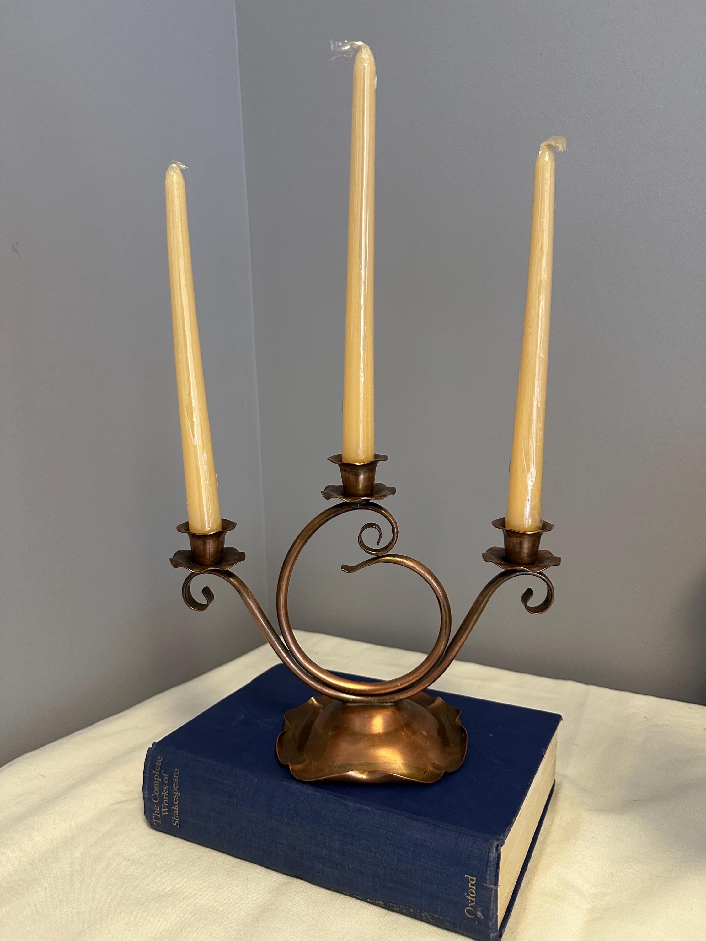 置物 GregorianCopper CandleHolder ServingTray Vtg Gregorian Copper 5 Capital Candelabra | eBay