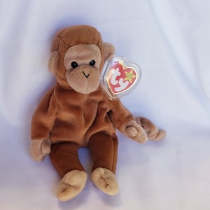 TY Beanie Baby - BONGO the Monkey.  Style # 4067. Aug. 16, 1995 on inside hang tag.  Vintage, Collectible.