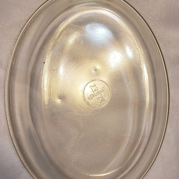 Antique Pyrex Original Dollar Sign Stamp Pre-1919 Oval Au gratin Dish.