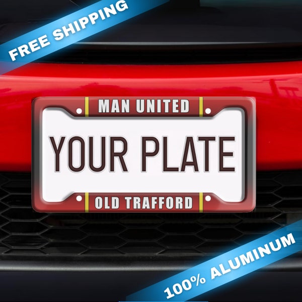 Manchester United License Plate Frame, Man United Gifts, Glory Glory, Old Trafford Souvenir, Soccer Fan Gift