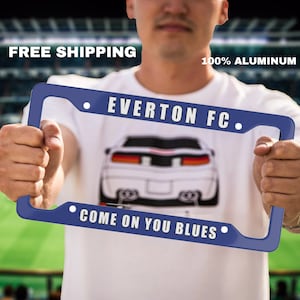 エバートンFC ナンバープレートホルダー、エバートンギフト、サッカー送料無料、プレミアリーグギフト、サッカーファンギフト、クリスマスギフトのアイデア