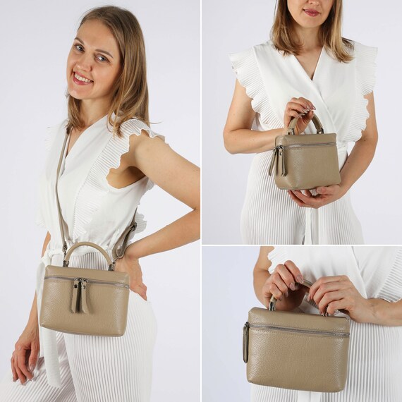 Sac à main en Cuir Pour Femme Sac à Bandoulière Violet D'épaule Fourre