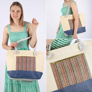 Beach bag waterproof, summer bag, beach bag with zipper, bathing bag sauna bag ladies XXL shopping bag shopper fabric bag gift
