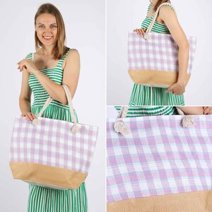 Beach bag waterproof, summer bag, beach bag with zipper, bathing bag sauna bag ladies XXL shopping bag shopper fabric bag gift