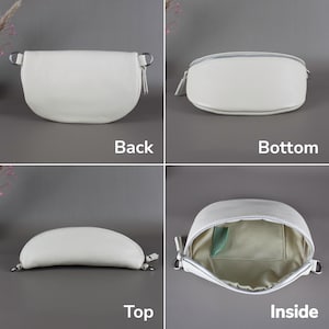 Bronze Fanny Pack For Women With Patterned Strap Leather Crossbody Shoulder Waist Bag Silver Zipper Handbag Interchangeable Wide Belt image 8