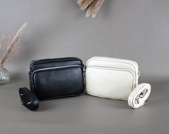 Leather Crossbody Shoulder Waist Bag For Women with Patterned Strap with Silver Hardware Fanny Pack Handbag Interchangeable Wide Belt