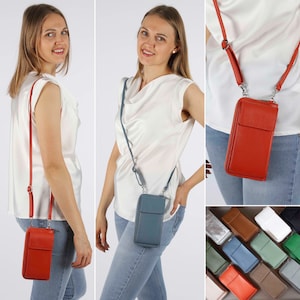 Sac de Téléphone en Cuir avec Portefeuille pour Femmes Sac Bandoulière de Téléphone pour Femmes avec Portefeuille et Emplacements Cartes