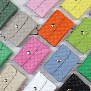 Leder Geldbörse, Brieftasche für Damen, Handgemachtes Portemonnaie für Frauen mit Druckknopf Münzgeldbörse Münzbeutel, Kartenfächer Münzfach
