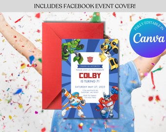 Convite do transformador | Convite editável | Convite de aniversário | convite de aniversário dos miúdos | Aniversário dos Transformadores