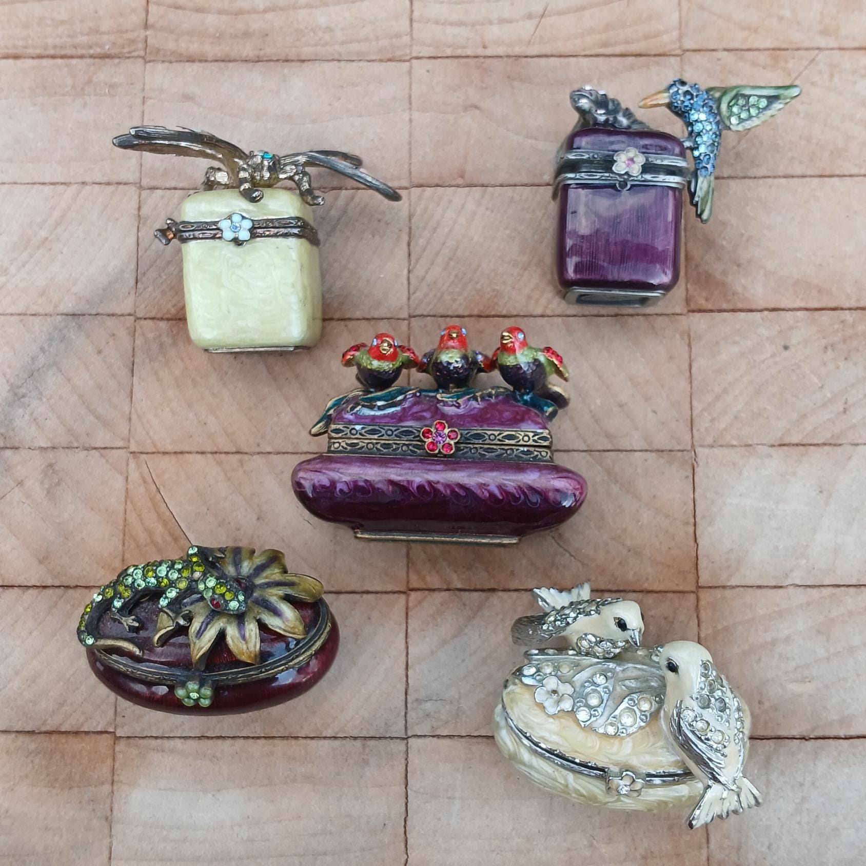 Jay Strongwater Enamel Swarovski Crystal Miniature Boxes, Choose