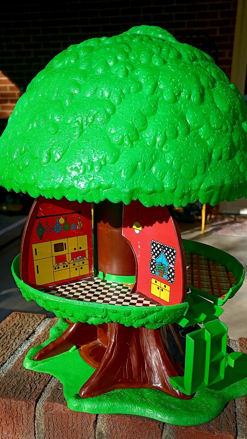 Tree Tots Playset by Kenner. Pop up Tree House W/ Working Elevator & Fold Down Slide. Groovy ...