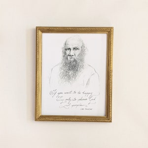 Leo Tolstoy Print - Tolstoy Portrait - Tolstoy Quote - Christian Wall Art - Christian Inspired Art - Inspirational Quote