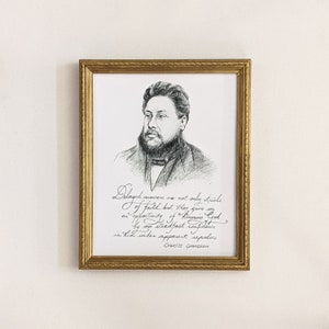Charles Spurgeon Print - Spurgeon Portrait - Spurgeon Quote - Christian Wall Art - Christian Inspired Art - Inspirational Quote