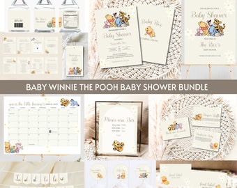 Baby Winnie the Pooh Baby Shower Bundle, Winnie the Pooh einladen, Winnie the Pooh Bär Baby Shower einladen, kleine Hunny Pooh Decor, Custom V2