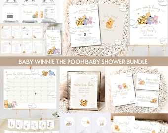 Baby Winnie the Pooh Baby Shower Bundle, Winnie the Pooh einladen, Winnie the Pooh Bär Baby Shower einladen, kleine Hunny Pooh Decor, Custom