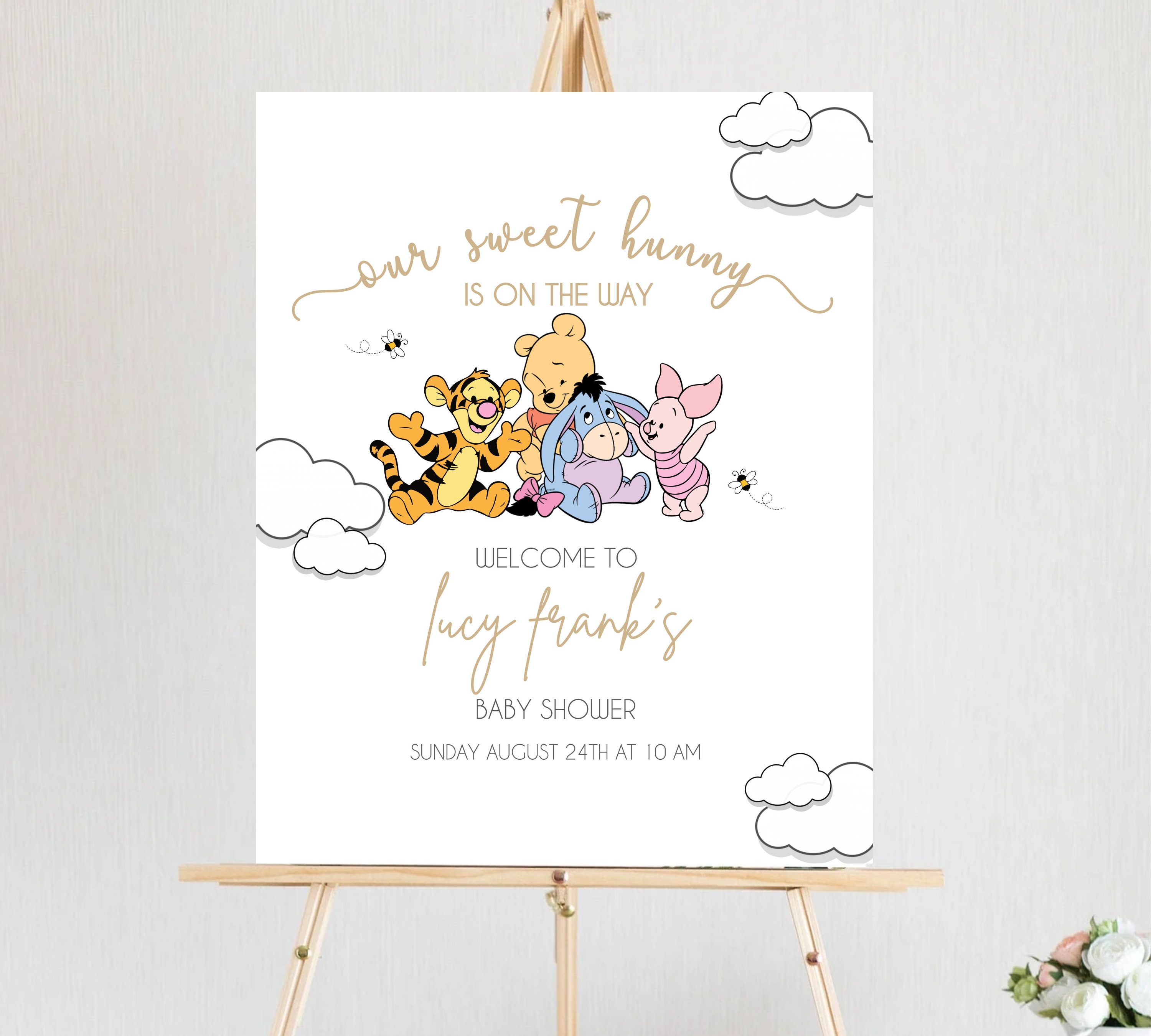 Vintage Winnie Pooh Baby Shower Advice Card For Boy Baby Shower